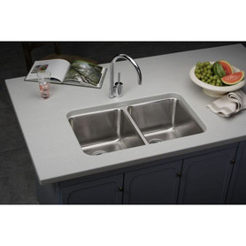 ELUH311810 Stainless Steel Double Bowl Undermount Sink in Lustrous Highlighted Satin