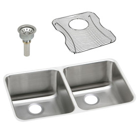 ELUH311810DBG Stainless Steel Double Bowl Undermount Sink Kit in Lustrous Highlighted Satin