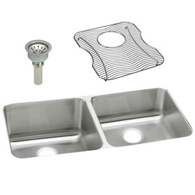 ELUH311810RDBG Stainless Steel Double Bowl Undermount Sink Kit in Lustrous Highlighted Satin