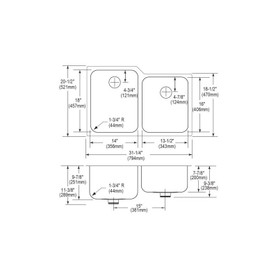 ELUH3120RPDBG Stainless Steel Double Bowl Undermount Sink Kit with Perfect Drain in Lustrous Highlighted Satin