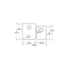 ELUH3121R Stainless Steel Double Bowl Undermount Sink in Lustrous Highlighted Satin