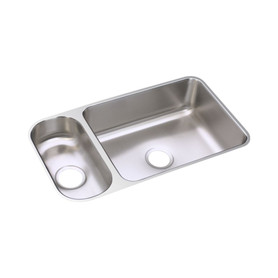 Elkay ELUH3219 Stainless Steel Double Bowl Undermount Sink in Lustrous Highlighted Satin