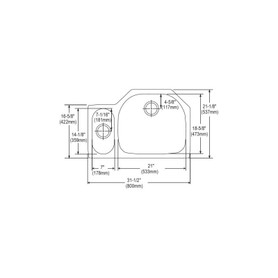 ELUH3221L Stainless Steel Double Bowl Undermount Sink in Lustrous Highlighted Satin