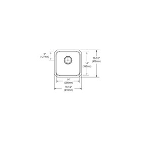ELUHAD141445 Stainless Steel Single Bowl Undermount Sink in Lustrous Highlighted Satin