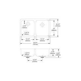ELUHAD311850PD Stainless Steel Double Bowl Undermount Sink Kit with Perfect Drain in Lustrous Highlighted Satin