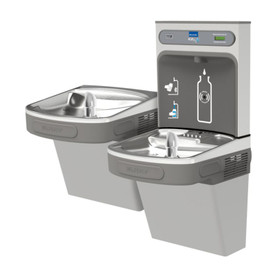 Bottle Filling Station with Versatile Bi-Level ADA Cooler in Light Gray Granite
