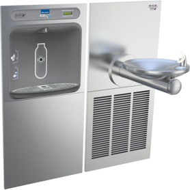 Bottle Filling Station with SwirlFlo Green Single Refrigerated Fountain in Stainless Steel