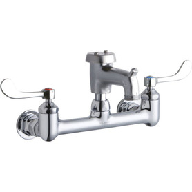 LK940BR03T4H Wall Mount 8in Center Commercial 2-Hole Faucet in Chrome