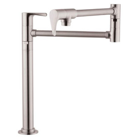 Deck Mounted Double-Jointed Pot Filler in Steel Optic