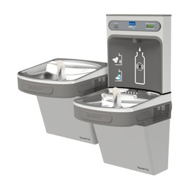 LZSTLDDWSLK Filtered Bottle Filling Station with Versatile Bi-Level ADA Cooler in Light Gray Granite
