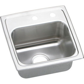 15" x 15" x 7-1/8" 18 Gauge Stainless Steel Single Bowl Drop-in Bar Sink with 3-1/2" Center Drain and Middle Right 2 Faucet Holes in Lustrous Satin