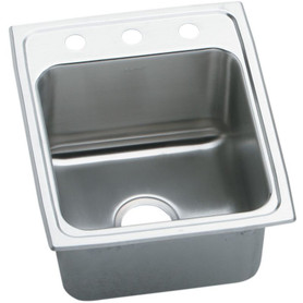 17" x 20" x 10-1/8" 18 Gauge Stainless Steel Single Bowl Drop-in Kitchen Sink with 3 Faucet Holes in Lustrous Satin