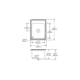 17" x 22" x 10-1/8" 18 Gauge Stainless Steel Single Bowl Drop-in Kitchen Sink with 1 Faucet Hole and Perfect Drain in Lustrous Satin
