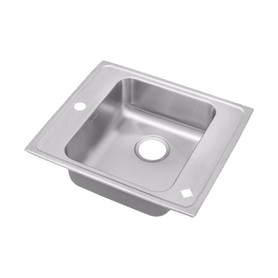 25" x 22" x 6" 18 Gauge Stainless Steel Single Bowl Drop-in Classroom ADA Sink with Left Middle 2 Faucet Holes in Lustrous Satin