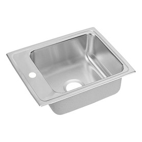 22" x 17" x 5-1/2" 18 Gauge Stainless Steel Single Bowl Quick-Clip Drop-in Classroom ADA Sink with 1 Faucet Hole in Lustrous Satin