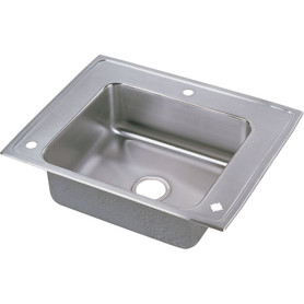 DRKR2822R Stainless Steel Single Bowl Top Mount Sink with 3 Faucet Holes in Lustrous Highlighted Satin