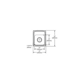 13" x 16" x 5" 18 Gauge Stainless Steel Single Bowl Drop-in ADA Sink with 1 Faucet Hole in Lustrous Satin