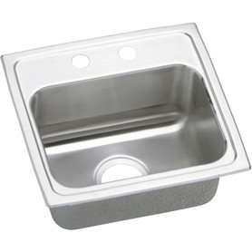 17" x 16" x 5-1/2" 18 Gauge Stainless Steel Single Bowl Drop-in ADA Sink with 2 Faucet Holes in Lustrous Satin