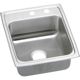 17" x 20" x 5-1/2" 18 Gauge Stainless Steel Single Bowl Drop-in ADA Sink with Middle Right 2 Faucet Holes in Lustrous Satin