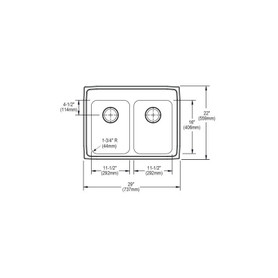 29" x 22" x 6-1/2" 18 Gauge Stainless Steel Equal Double Bowl Drop-in ADA Kitchen Sink with 3 Faucet Holes in Lustrous Satin