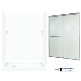 SSP326L010-M58570NR 72-in x 60-in x 32-in 5-Piece Alcove Shower Kit in White