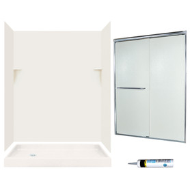 SSP326L018-M58570CR 72-in x 60-in x 32-in 5-Piece Alcove Shower Kit in Bisque