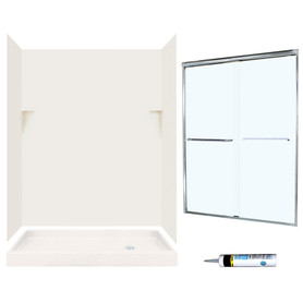 SSP326R018-M58570CC 72-in x 60-in x 32-in 5-Piece Alcove Shower Kit in Bisque