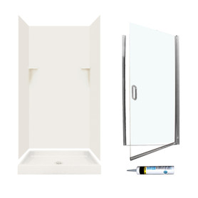 SSP3636018-M34570NC 72-in x 36-in x 36-in 5-Piece Alcove Shower Kit in Bisque