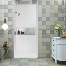 36-In X 48-In X 72-In 3-Piece Shower Wall Trimmable Kit, In White
