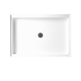 42.375-in W x 34.188-in D x 5.5-in H Solid Surface Shower Base in White
