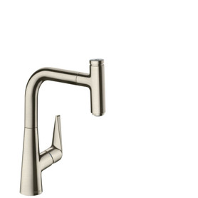 Talis Select S Prep Kitchen Faucet, 1-Spray Pull-Out, 1.75 GPM, In Steel Optic
