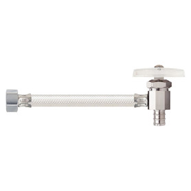 1/2 in. Nom Barb x 1/2 in. FIP Faucet Multi-Turn One-Piece Supply - Angle Stop, Vinyl Connector