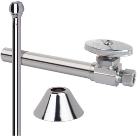 1/2 in. Nom Sweat x 3/8 in. O.D. Comp Faucet Multi-Turn 5" Sweat Extension Tube x Compression Straight Stop, Copper Riser