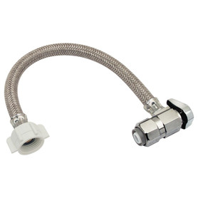 1/2 in. Nom Push Connect x 7/8 in. Ballcock Toilet 1/4 Turn One-Piece Supply - Angle Stop, Braided Polymer Connector