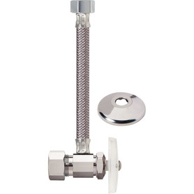 1/2 in. Nom Comp x 1/2 in. FIP Faucet Multi-Turn One-Piece Supply - Angle Stop, Braided Polymer Connector