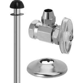 1/2 in. FIP x 3/8 in. O.D. Flare Toilet Multi-Turn FIP x Flare Angle Stop, Copper Riser with Rubber Washer