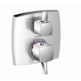 Hansgrohe 15727001 Ecostat Classic Square Thermostatic Trim with Volume Control, In Chrome