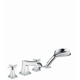 31449001 Metropol Classic 4-Hole Roman Tub Set Trim with Cross Handles and 1.8 GPM Handshower, In Chrome