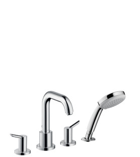 Focus S 4-Hole Roman Tub Set Trim with 1.8 GPM Handshower, In Chrome