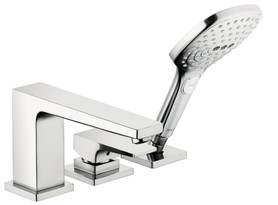 Metropol 3-Hole Roman Tub Set Trim with Lever Handle and 2.0 GPM Handshower, In Chrome