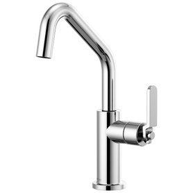 Bar Faucet with Angled Spout and Industrial Handle in Chrome Finish