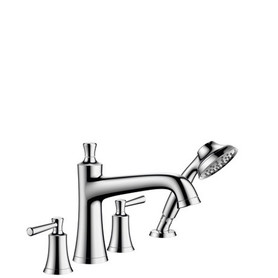04777670 Joleena 4-Hole Roman Tub Set Trim with 1.75 GPM Handshower in Matte Black