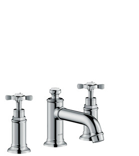 Widespread Faucet 30 with Cross Handles and Pop-Up Drain in Chrome