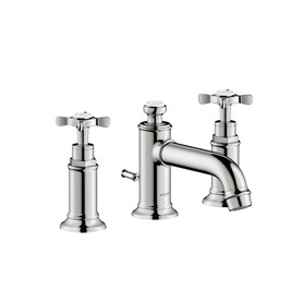 Widespread Faucet 30 with Cross Handles and Pop-Up Drain in Polished Nickel