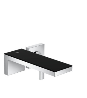 Wall-Mounted Single-Handle Faucet Trim in Chrome/Black Glass