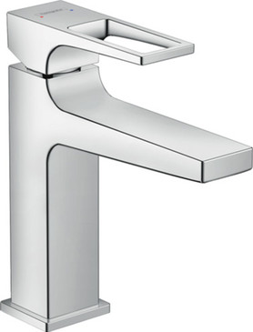Single-Hole Faucet 110 with Loop Handle and Pop-Up Drain in Chrome
