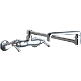 445-DJ18E35ABCP 1.5 GPM Pot Filler Faucet with Lever Handles and 17.7" Full Flow Swing Spout in Polished Chrome