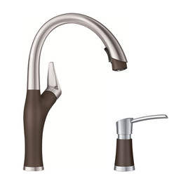 Blanco KF-442032 Artona Pull-Down Kitchen Faucet with Soap Dispenser in Caf