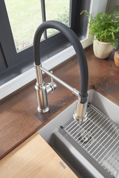 KF-442509 Empressa Semi-Pro Kitchen Faucet with Soap Dispenser in Stainless