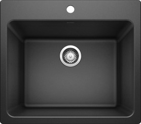 KFA-401920 22-in X 25-in Liven Granite Laundry Sink with Pull-Down Faucet, Basket, and Strainer in Anthracite